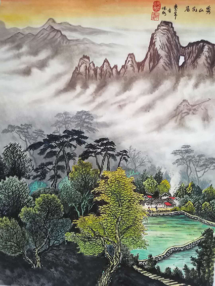 胡德康作品4《秀山民居》70x110cm 画于2020年正月.jpg