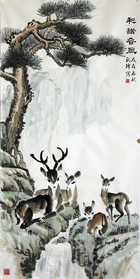 武锋作品《和谐春风》规格：136cmx68cm.jpg