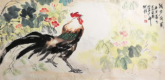 何影作品9《阔步向前》136cm×68cm.jpg