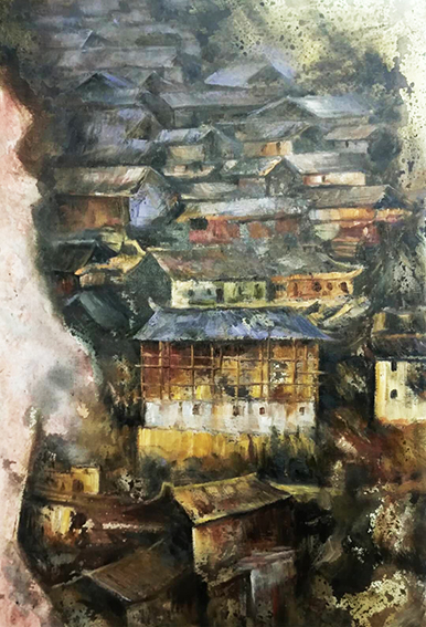智超作品1《寨秋》80X120cm  油画 2019年创作.jpg