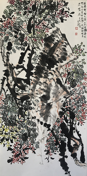 道金平作品《风雨硕果迎曙光》规格：69cmx138cm  创作年代：2019年.jpg