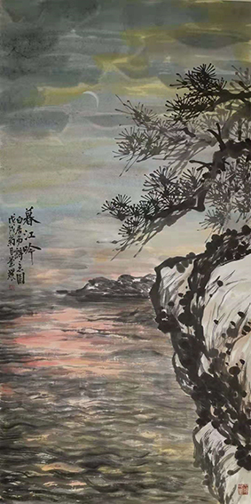 杨华耀作品《唐人诗意图〈暮江吟〉》.jpg