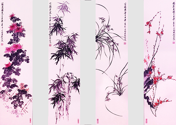 10刘乃忠作品《梅兰竹菊四条屏》.jpg