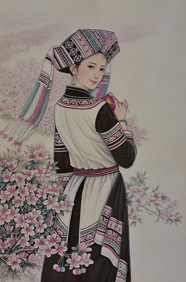 肖耀彩作品1《她在丛中笑》97 X  64cm  2014年.JPG