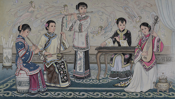 肖耀彩作品7《东方乐韵》160 X 90cm  2015年.JPG