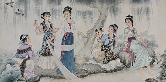肖耀彩作品10《西施故里》136X67cm 1981年.JPG