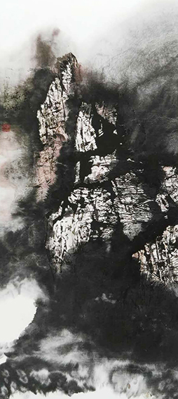 吕程远作品1《云岫讞嶙》120cmX69cm 1999年.jpg
