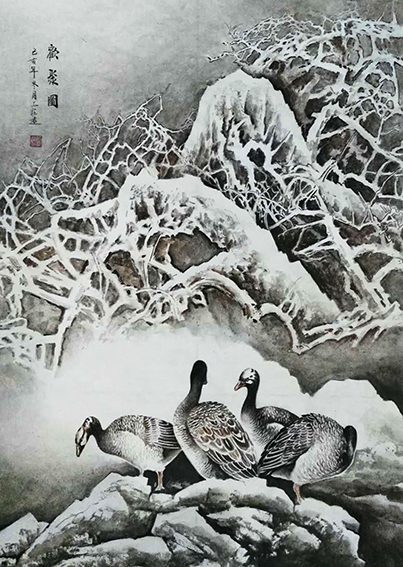 吕程远作品10《欢聚图》130cmX68cm.jpg