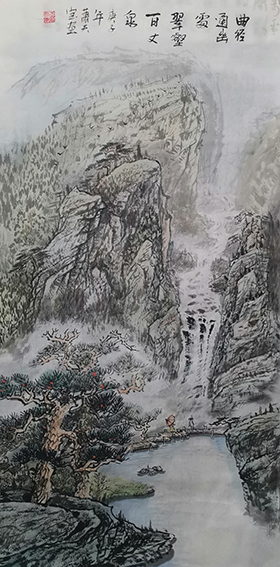肖天宝作品 《曲径通幽处，翠壑百丈泉》.jpg