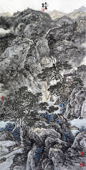 程晔作品1《青山高》136x68cm 2020年.JPG