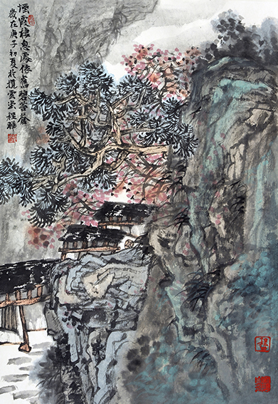 程晔作品6《烟霞棲息处依旧碧苔苍》68x45cm 2020年.JPG