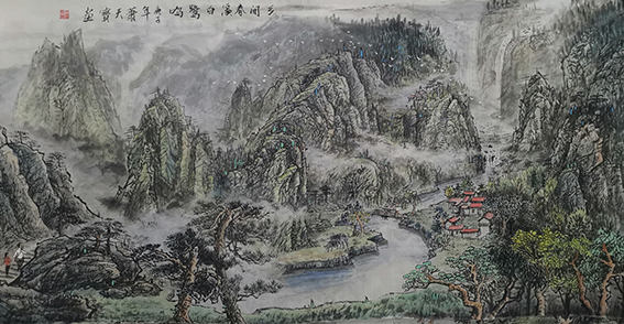 肖天宝作品《乡间春溪白鹭鸣》.jpg
