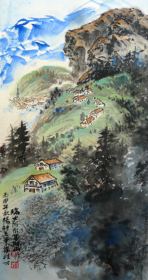 梁桂才作品  《瑞士一一阿尔卑斯山》.JPG