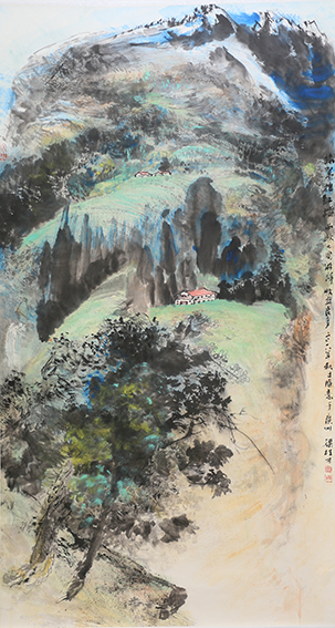 梁桂才作品 《绿翠抱红楼》.jpg