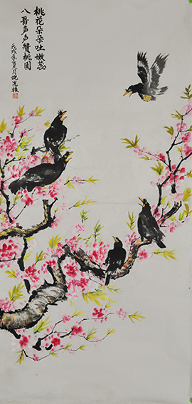 倪宪振作品6《桃花朵朵吐嫩蕊 八哥声声赞桃园》.JPG