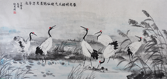 倪宪振作品9《春光明媚天气暖 仙鹤素来恋草原》.JPG