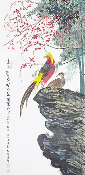 作品3 颜才现题 李彩云画《远从红日霁时见 更向碧山深处看》.jpg