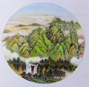 杨志谦国画作品《蓝天白云》.jpg