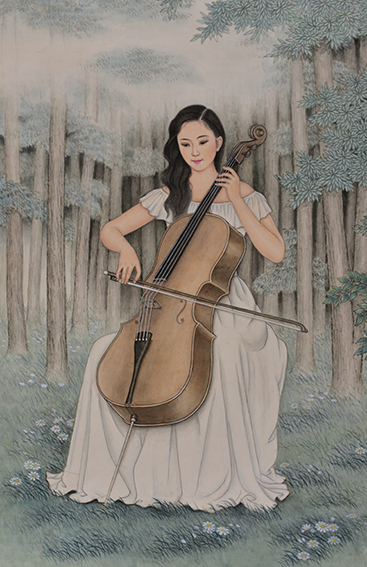 肖耀彩作品1《晨曲》99X64cm.JPG