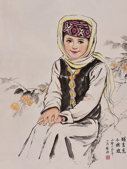 肖耀彩作品3《塔吉克小姑娘》89X68cm.JPG