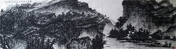 黎文国画作品《秦岭山水甲天下》.jpg