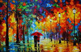 黎文油画作品《雨中情》.jpg