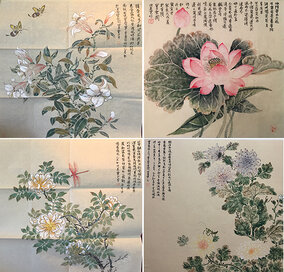 田美云作品《四幅斗方花鸟图》.jpg