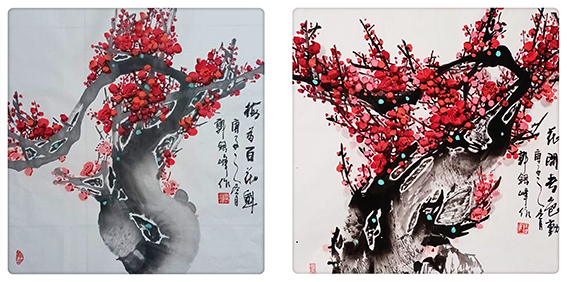 郭银峰国画作品《梅为百花魁》 《花开春色动》.jpg