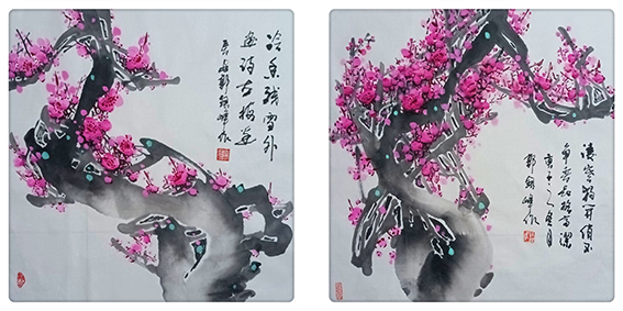 郭银峰作品《冷雪残雪外》 《凌寒独自开》.jpg