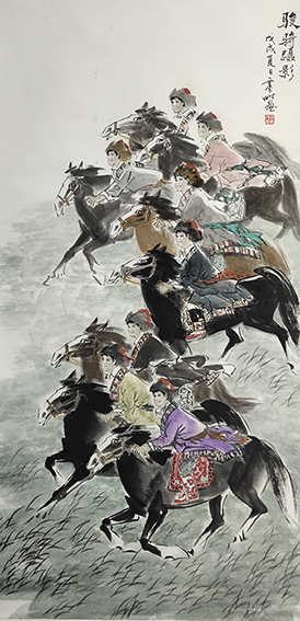 《骏马蹑影》60X136cm 2018年作.jpg