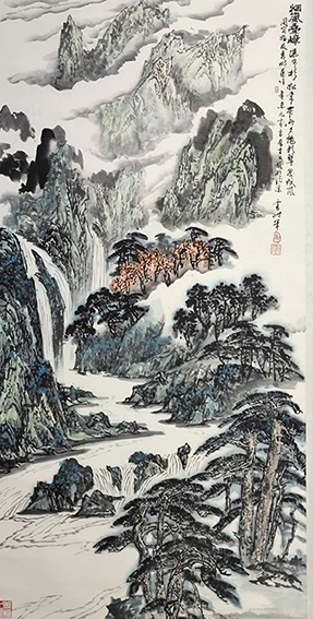 《烟岚叠嶂》 136X68cm 1991年作.jpg