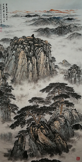 3朱学龙作品《紫气东来乾坤秀，世纪沧桑一眼收》.jpg