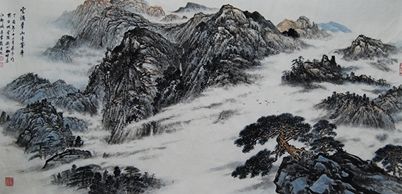 7朱学龙作品《云涌群山千峰秀》.JPG