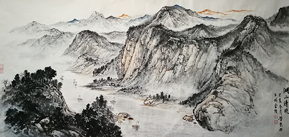 9朱学龙作品《湖山清晓》.jpg