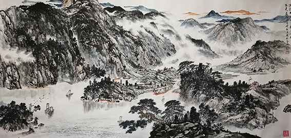 10朱学龙作品《淡扫明湖开玉镜，丹青画出是君山》.jpg