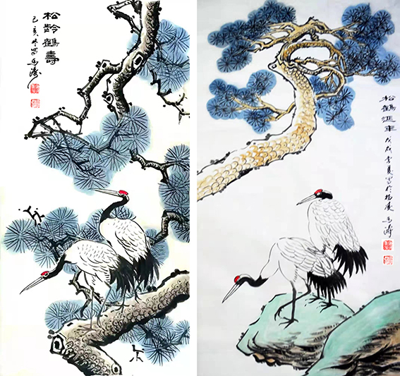 马涛作品《松龄鹤寿》 《松鹤延年》.jpg