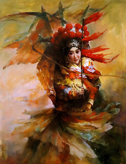 赵新颖作品《穆桂英》系列之二 规格：90cm×120cm 创作年代：2015年.jpg