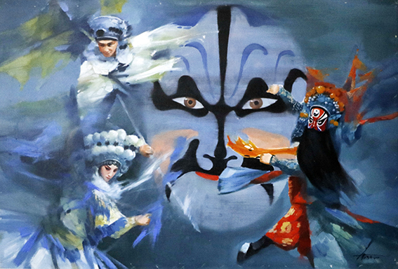赵新颖作品《戏曲人生》规格：90cm×60cm 创作年代：2016年.jpg