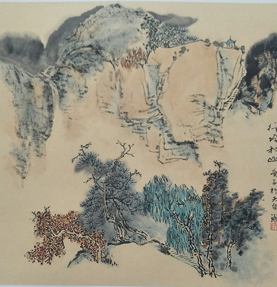 胡小成作品4《行吟秋山》规格：50cm×50cm.jpg