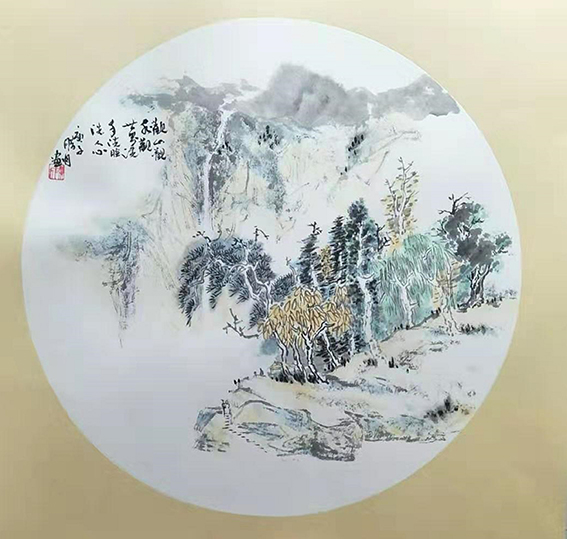胡小成作品8《观山洗心》规格：50cmx50cm.jpg