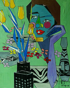 冯千野作品《赏花》48X59cm.jpg