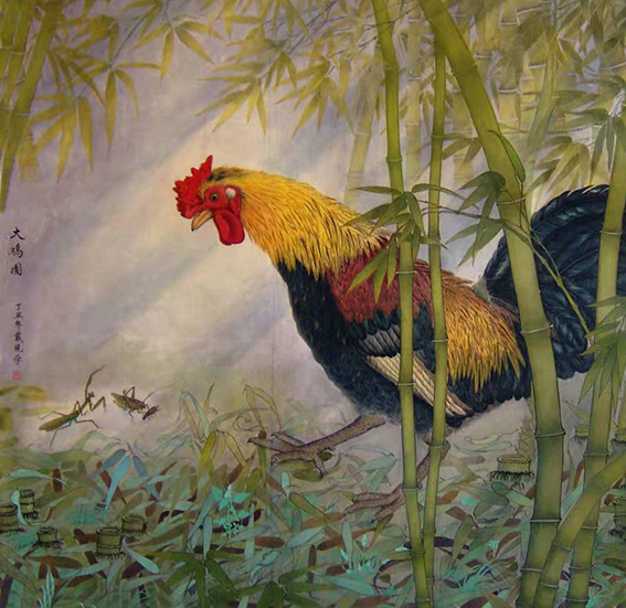 戴现学作品 《大鸡图》规格：92cmX92cm 创作于1997年.jpg