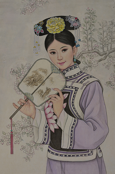 肖耀彩作品6《满族淑女》81X65cm.JPG