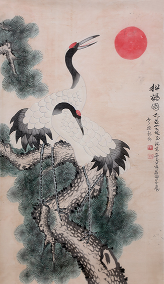 顾新敏作品《松鹤图》.JPG