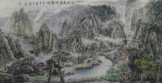 肖天宝作品《乡间春溪白鹭鸣》.jpg
