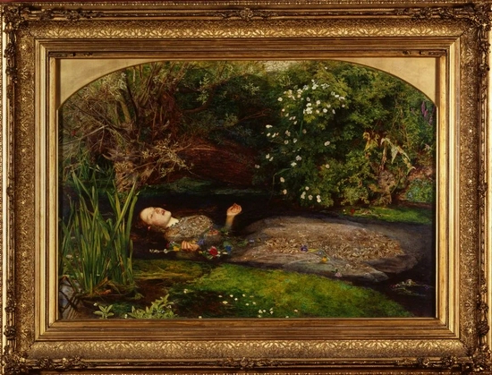 约翰·埃弗里特·米莱，《奥菲莉娅》，1851-1852年（浦东美术馆展出）