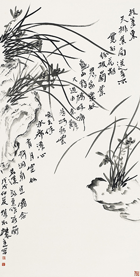 苏凤智作品  自题诗《墨兰》规格：138cmx69cm.jpg