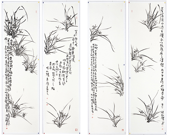 苏凤智作品《墨客迟来只恐春老，心香一瓣天成，纷坡兰叶舞晴空，屈子清魂》规格：180cm×48cm×4.jpg