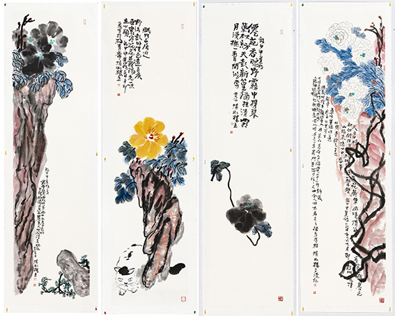 苏凤智作品《牡丹屏》规格：180cm×48cm×4.jpg