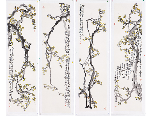苏凤智作品《天谴香魂到锦江，天桥峪上古梅香，少年常梦月徘徊，一声珍重白云边》规格：180cmx48cmx4.jpg